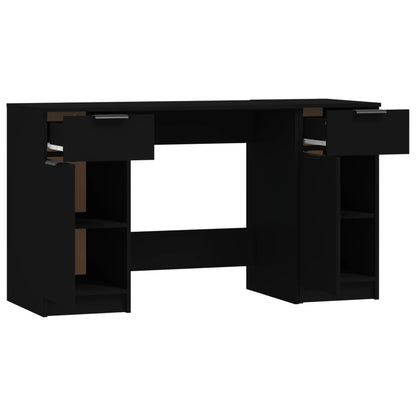 Scrivania con Mobile Laterale Nero in Legno Multistrato - homemem39