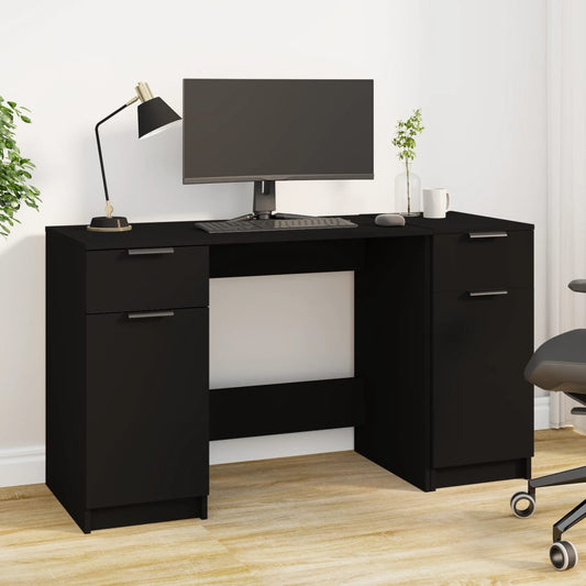 Scrivania con Mobile Laterale Nero in Legno Multistrato - homemem39