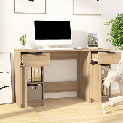 Scrivania con Mobile Laterale Rovere Sonoma Legno Multistrato - homemem39