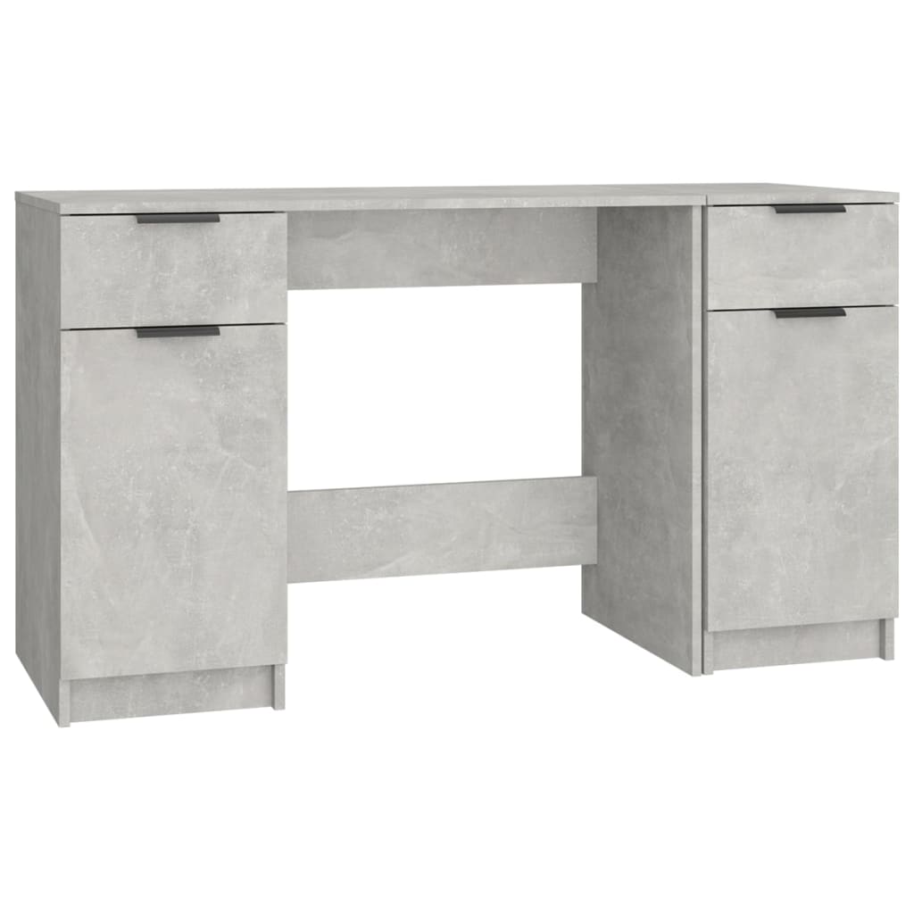 Scrivania con Mobile Laterale Grigio Cemento Legno Multistrato - homemem39