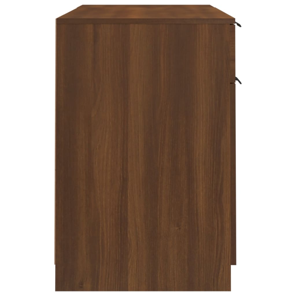 Scrivania con Mobile Laterale Rovere Marrone Legno Multistrato - homemem39