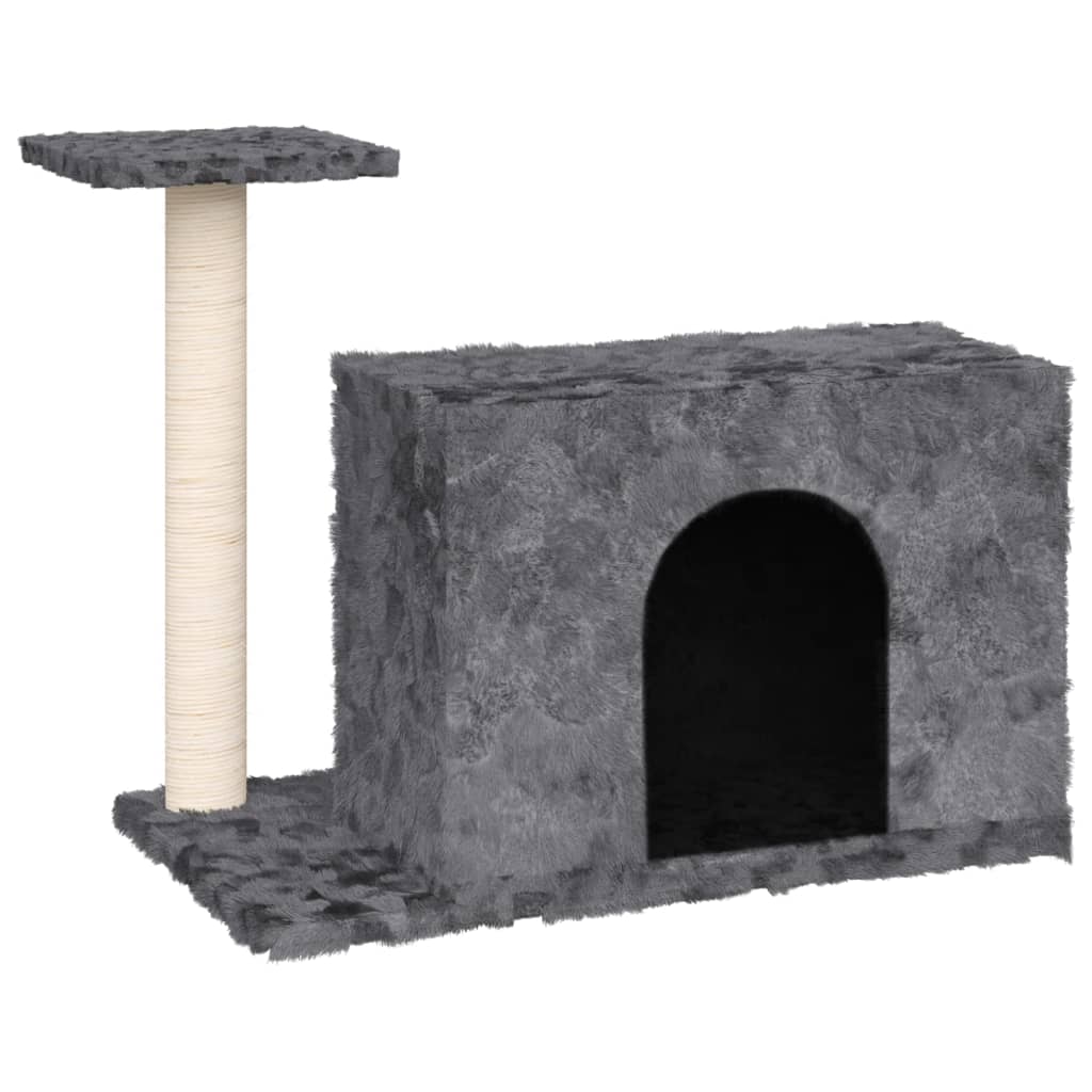 Albero per Gatti con Tiragraffi in Sisal Grigio Scuro 51 cm - homemem39
