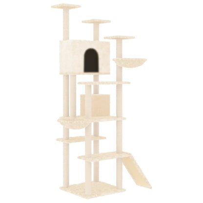 Albero per Gatti con Tiragraffi in Sisal Crema 191 cm - homemem39