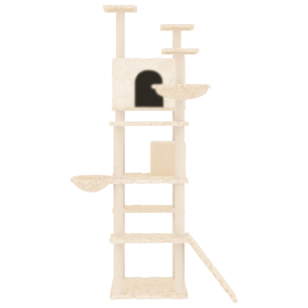 Albero per Gatti con Tiragraffi in Sisal Crema 191 cm - homemem39