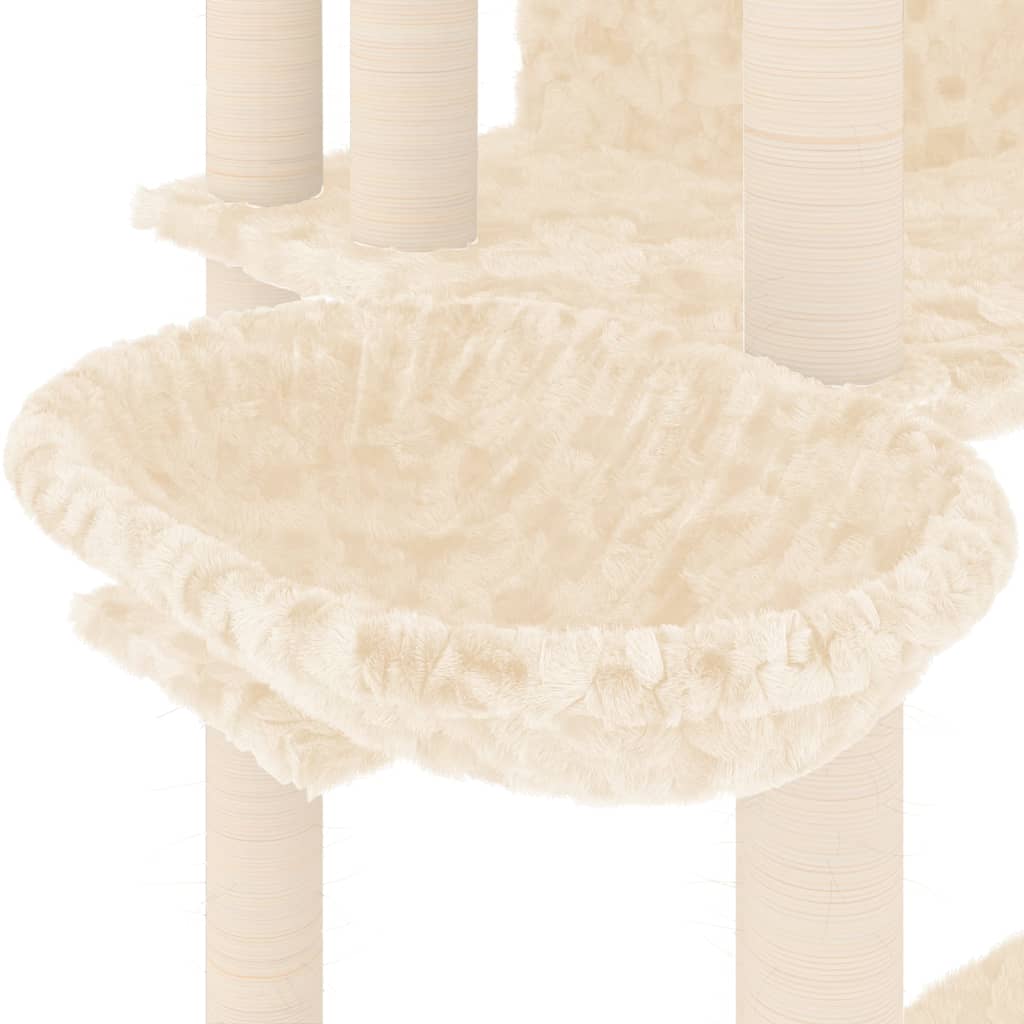 Albero per Gatti con Tiragraffi in Sisal Crema 191 cm - homemem39