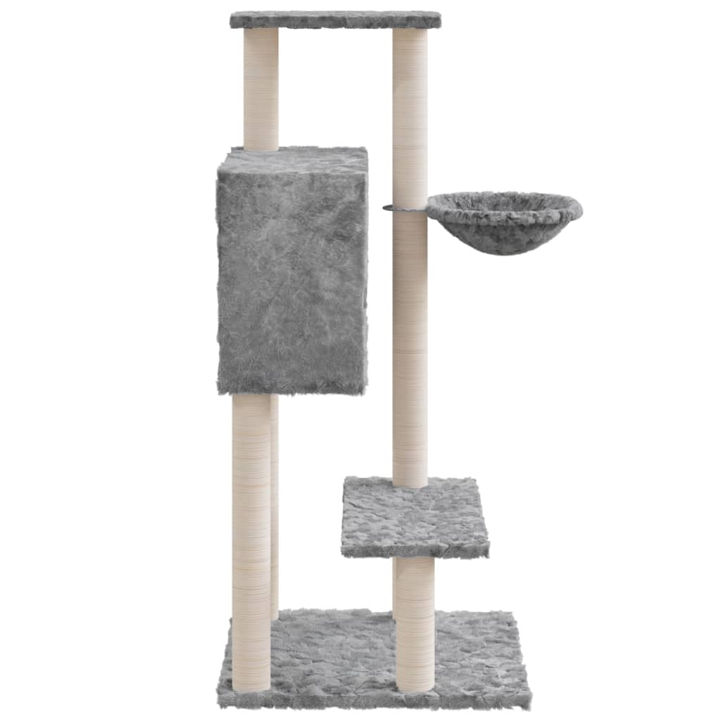 Albero per Gatti con Tiragraffi in Sisal Grigio Chiaro 108,5 cm - homemem39