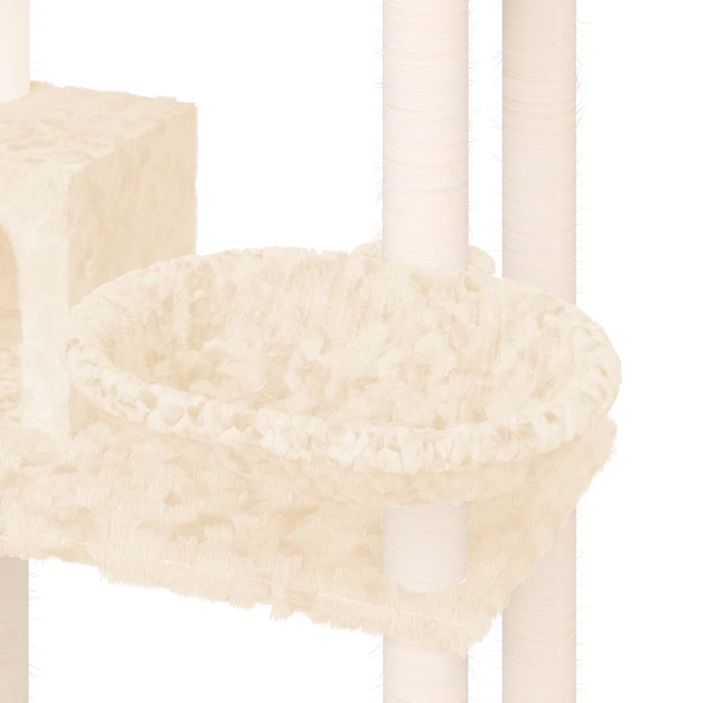 Albero per Gatti con Tiragraffi in Sisal Crema 131 cm - homemem39