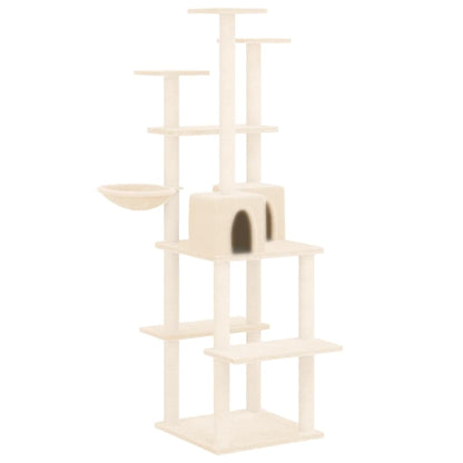 Albero per Gatti con Tiragraffi in Sisal Crema 167 cm - homemem39