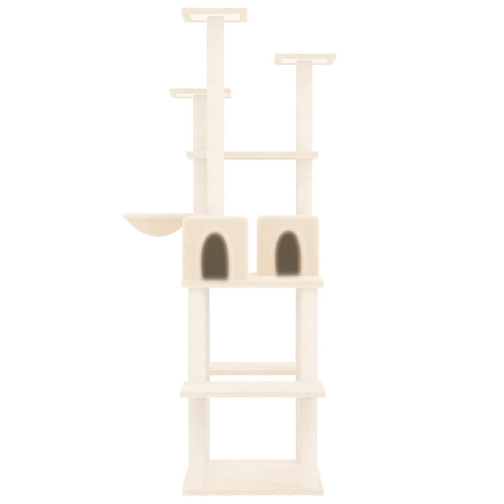Albero per Gatti con Tiragraffi in Sisal Crema 167 cm - homemem39