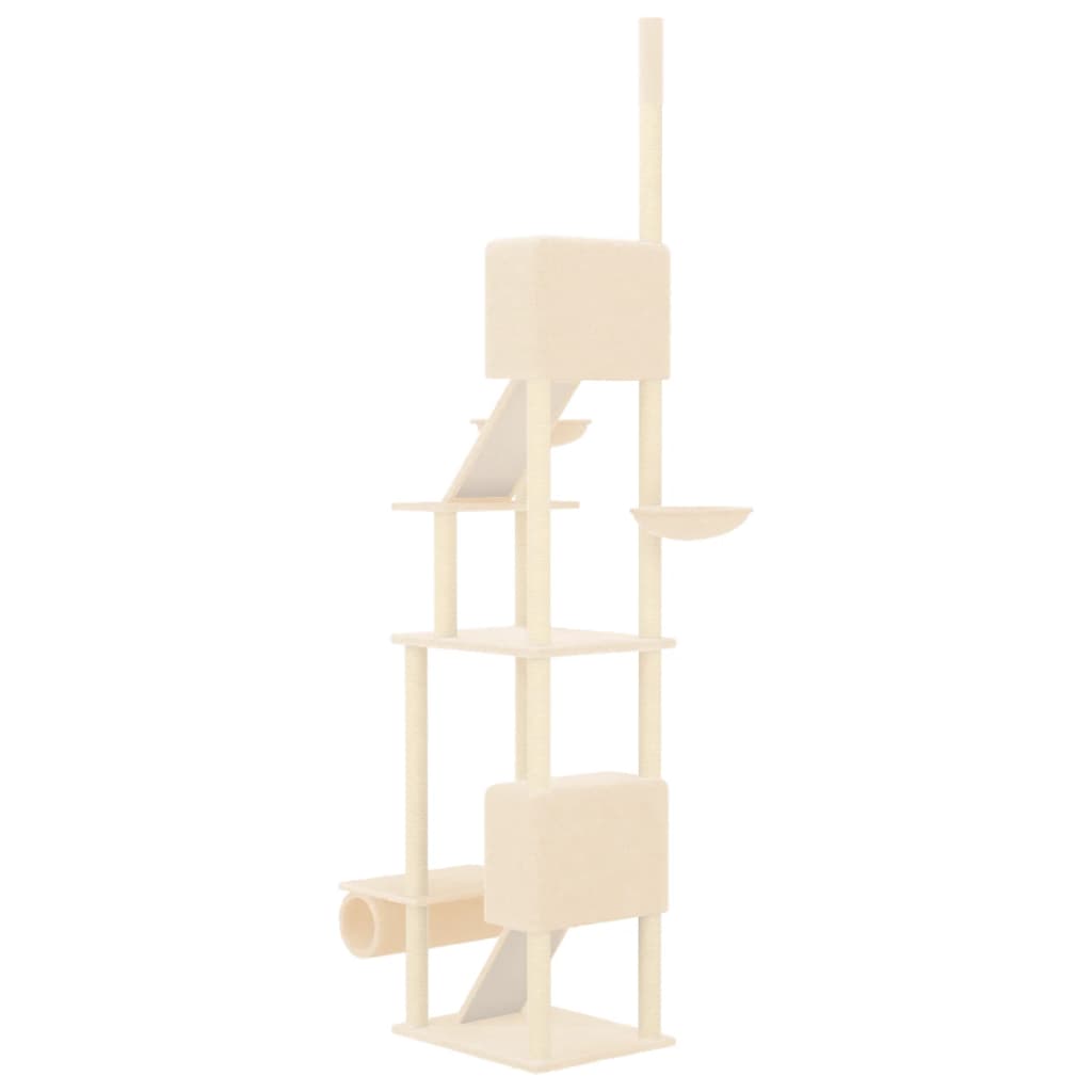 Albero per Gatti da Pavimento a Soffitto Crema 277-303 cm - homemem39