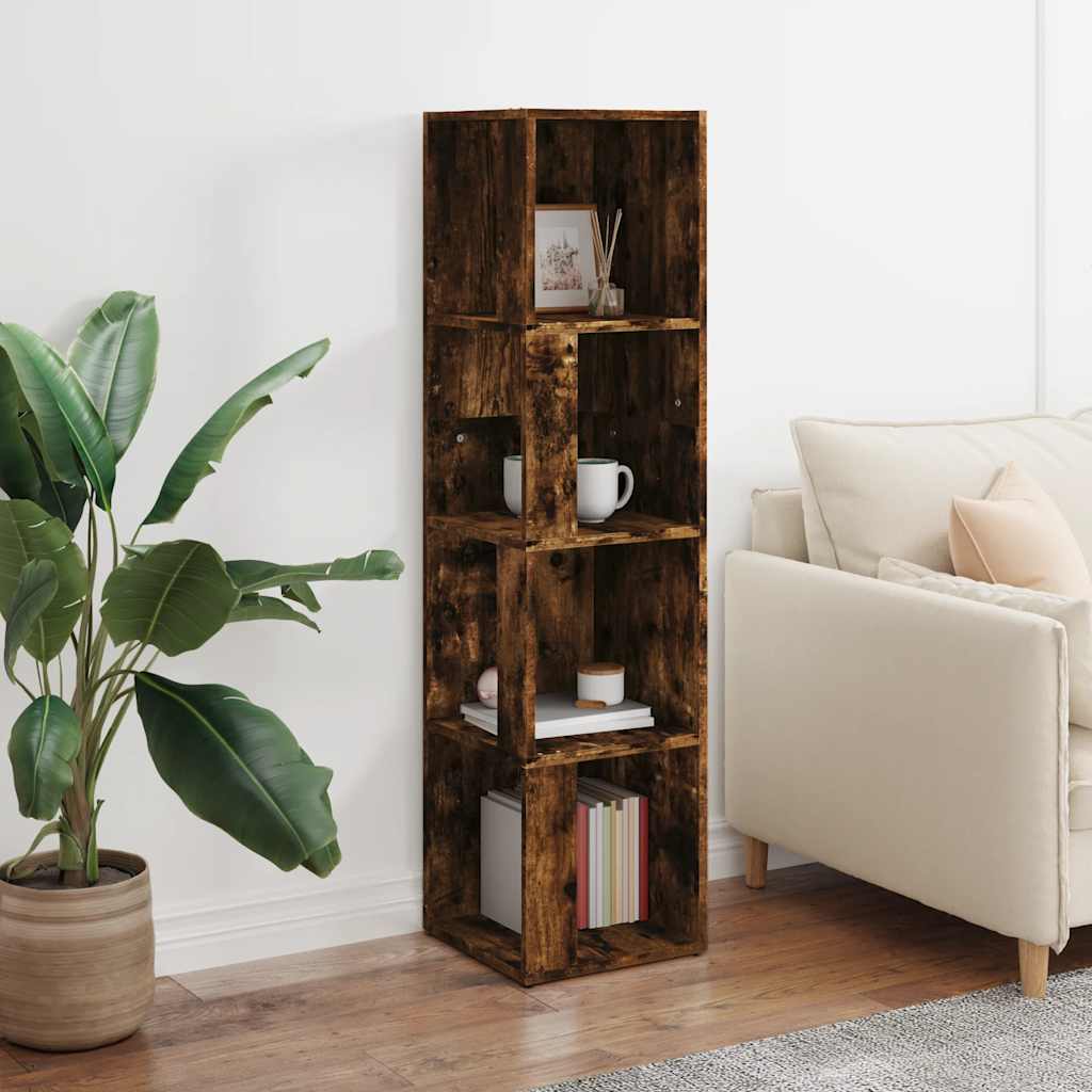 Scaffale Angolare Rovere Fumo 33x33x132 cm Legno Multistrato | homemem39