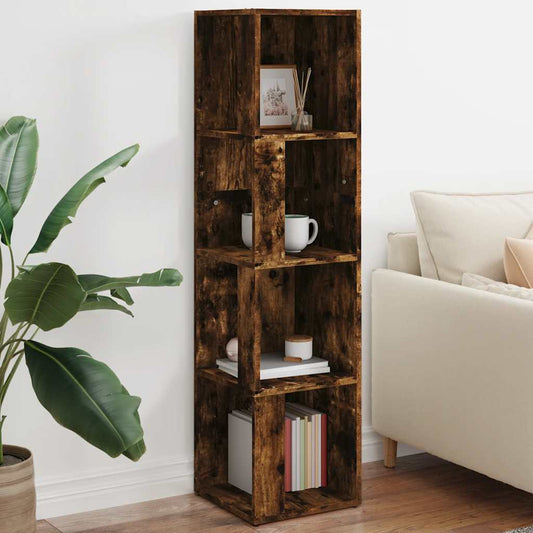 Scaffale Angolare Rovere Fumo 33x33x132 cm Legno Multistrato | homemem39