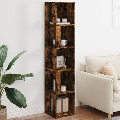 Scaffale Angolare Rovere Fumo 33x33x164,5 cm Legno Multistrato - homemem39