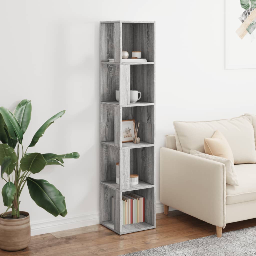 Scaffale Angolare Grigio Sonoma 33x33x164,5cm Legno Multistrato | homemem39