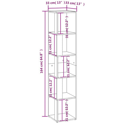 Scaffale Angolare Grigio Sonoma 33x33x164,5cm Legno Multistrato | homemem39
