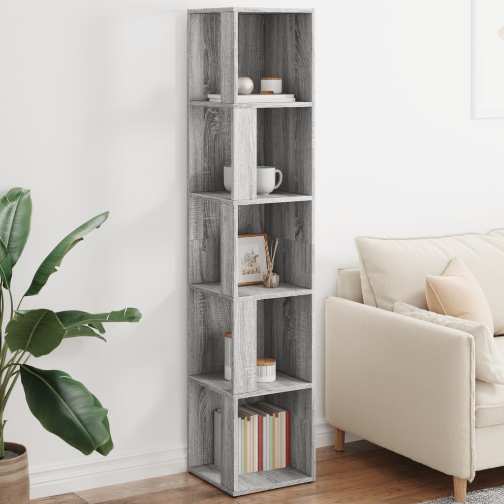 Scaffale Angolare Grigio Sonoma 33x33x164,5cm Legno Multistrato | homemem39