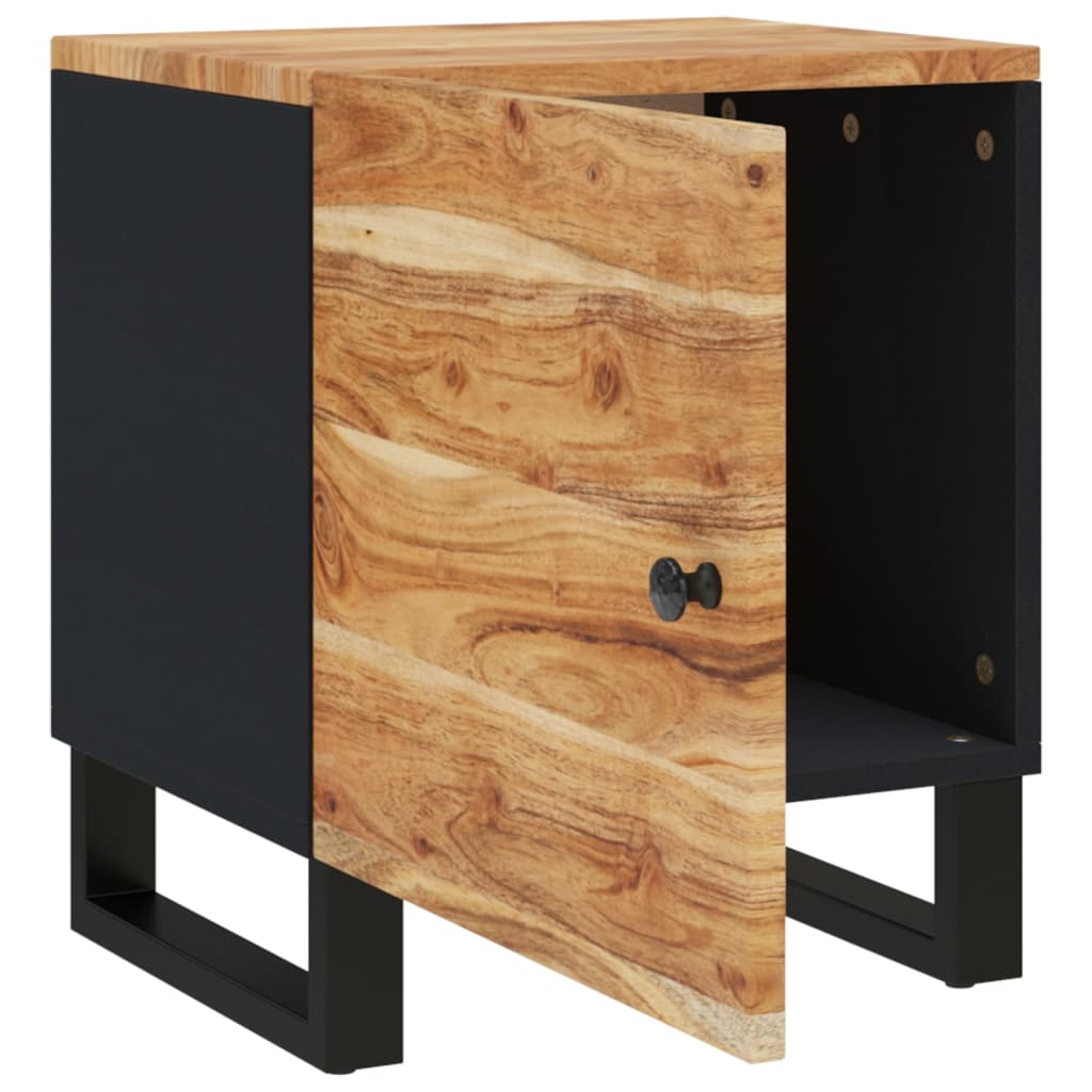 Comodini 2pz 40x33x46 cm in Legno Massello di Acacia - homemem39
