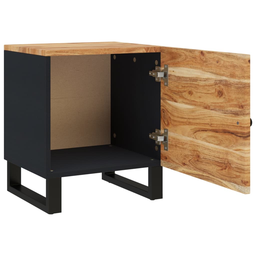 Comodini 2pz 40x33x46 cm in Legno Massello di Acacia - homemem39