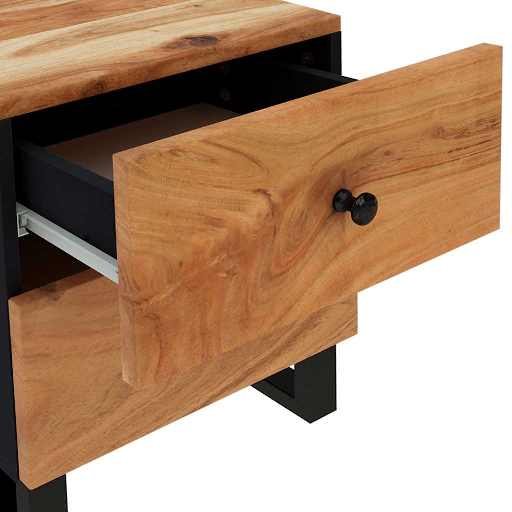 Comodini 2pz 40x33x46 cm in Legno Massello di Acacia | homemem39