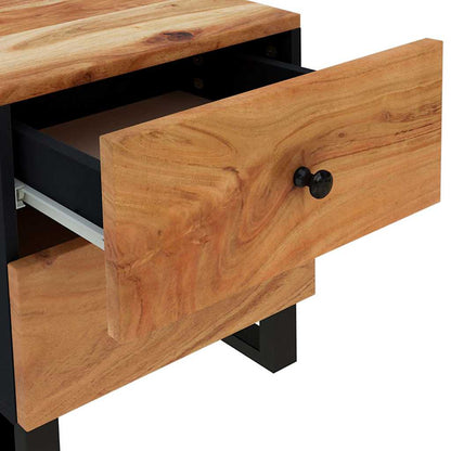 Comodini 2pz 40x33x46 cm in Legno Massello di Acacia