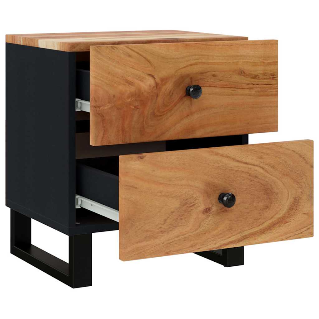 Comodini 2pz 40x33x46 cm in Legno Massello di Acacia | homemem39