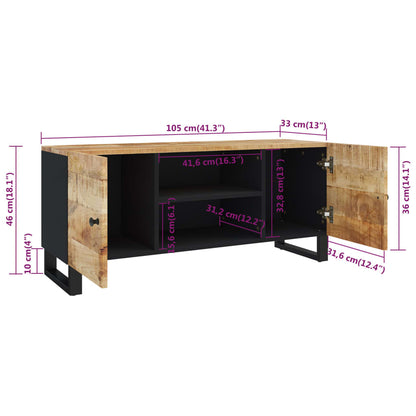 Mobile Porta TV 105x33x46cm in Legno Massello di Mango