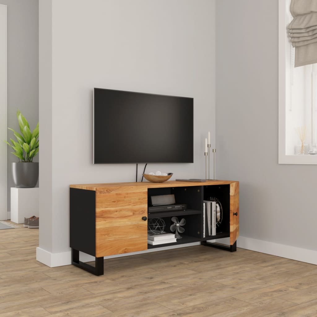 Mobile Porta TV 105x33x46 cm in Legno Massello di Acacia | homemem39
