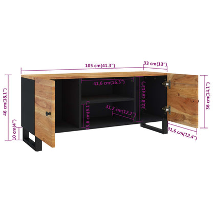 Mobile Porta TV 105x33x46 cm in Legno Massello di Acacia | homemem39