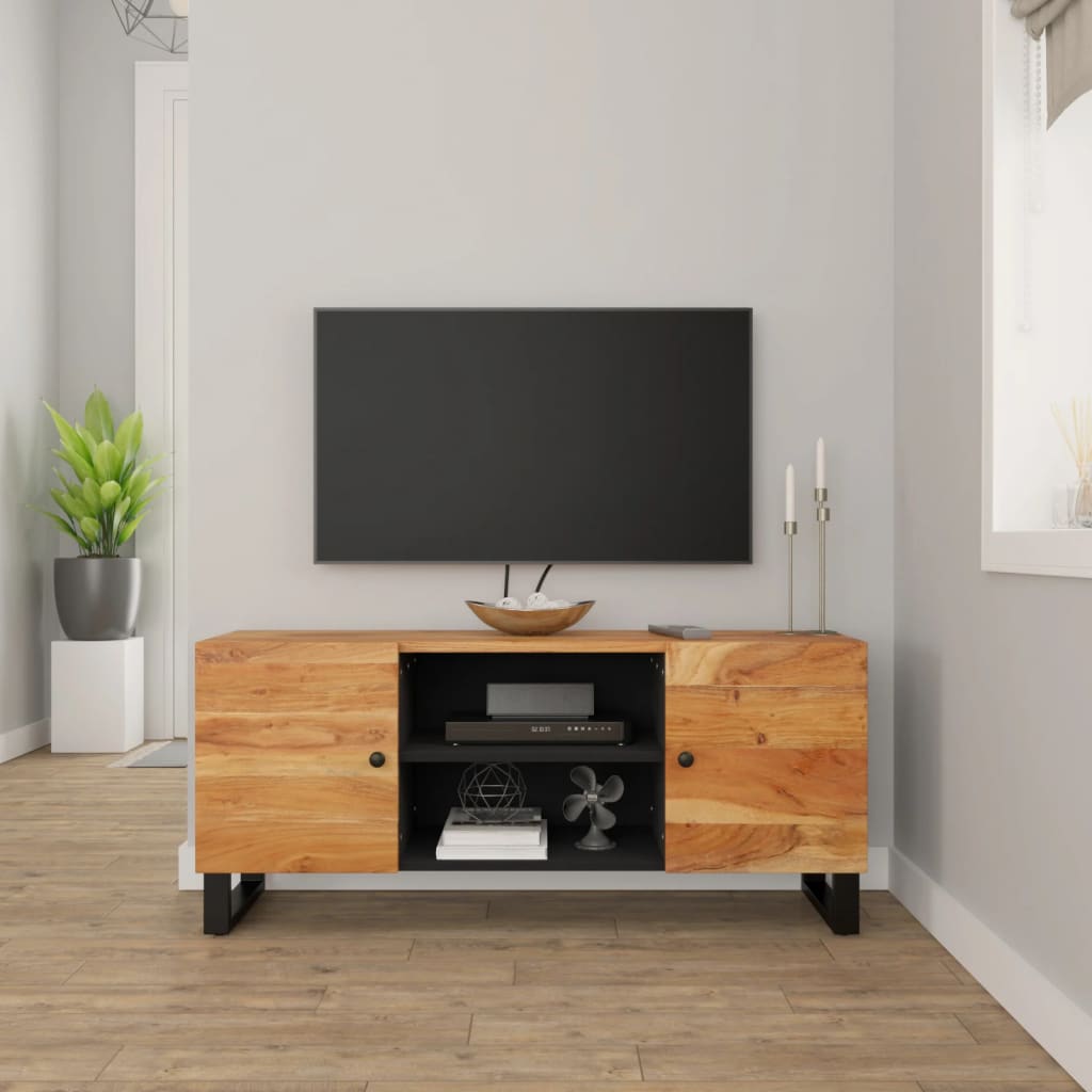 Mobile Porta TV 105x33x46 cm in Legno Massello di Acacia | homemem39