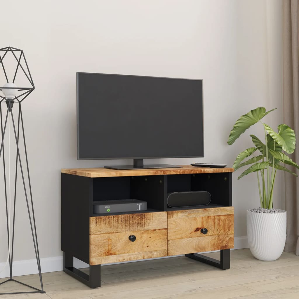Mobile Porta TV 70x33x46 cm in Legno Massello di Mango