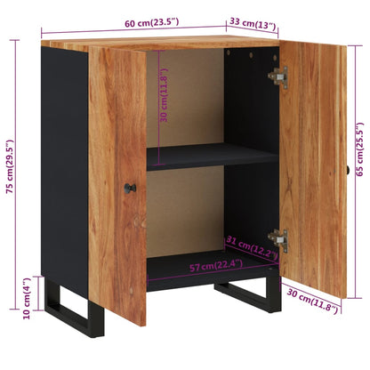 Credenza 60x33x75 cm in Legno Massello di Acacia | homemem39