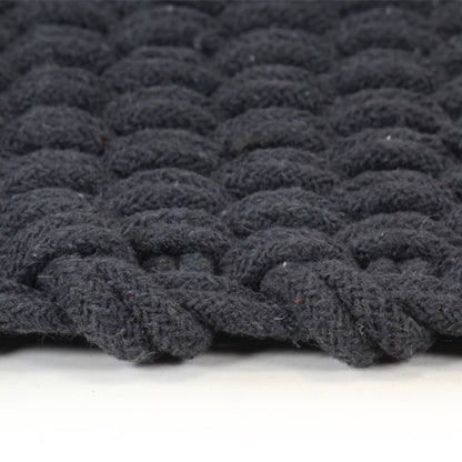 Tappeto Rettangolare Antracite 160x230 cm in Cotone - homemem39