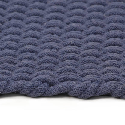 Tappeto Rettangolare Blu Marino 120x180 cm in Cotone - homemem39