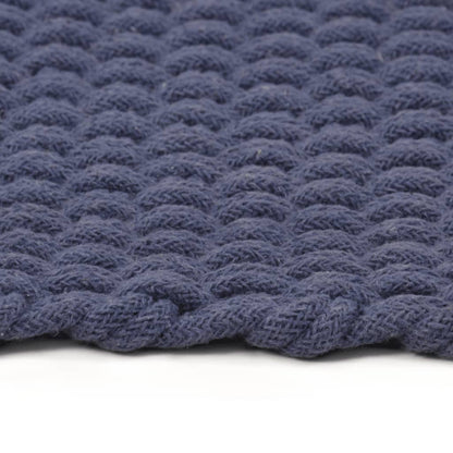 Tappeto Rettangolare Blu Marino 180x250 cm in Cotone - homemem39