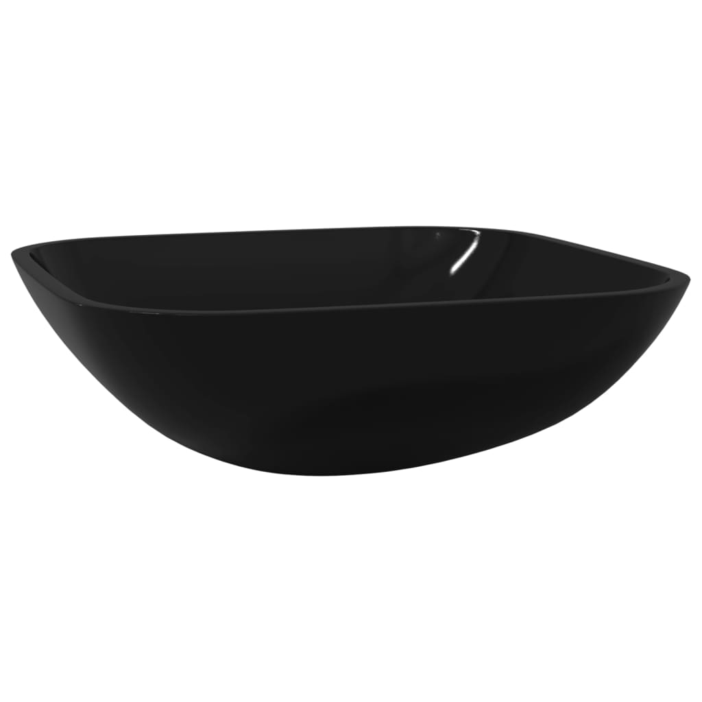 Lavandino in Vetro 42x42x14 cm Nero - homemem39