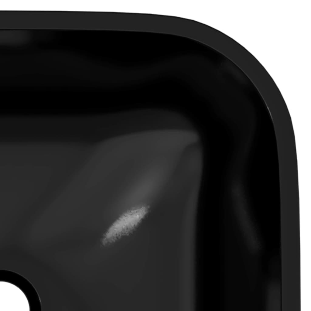 Lavandino in Vetro 42x42x14 cm Nero - homemem39