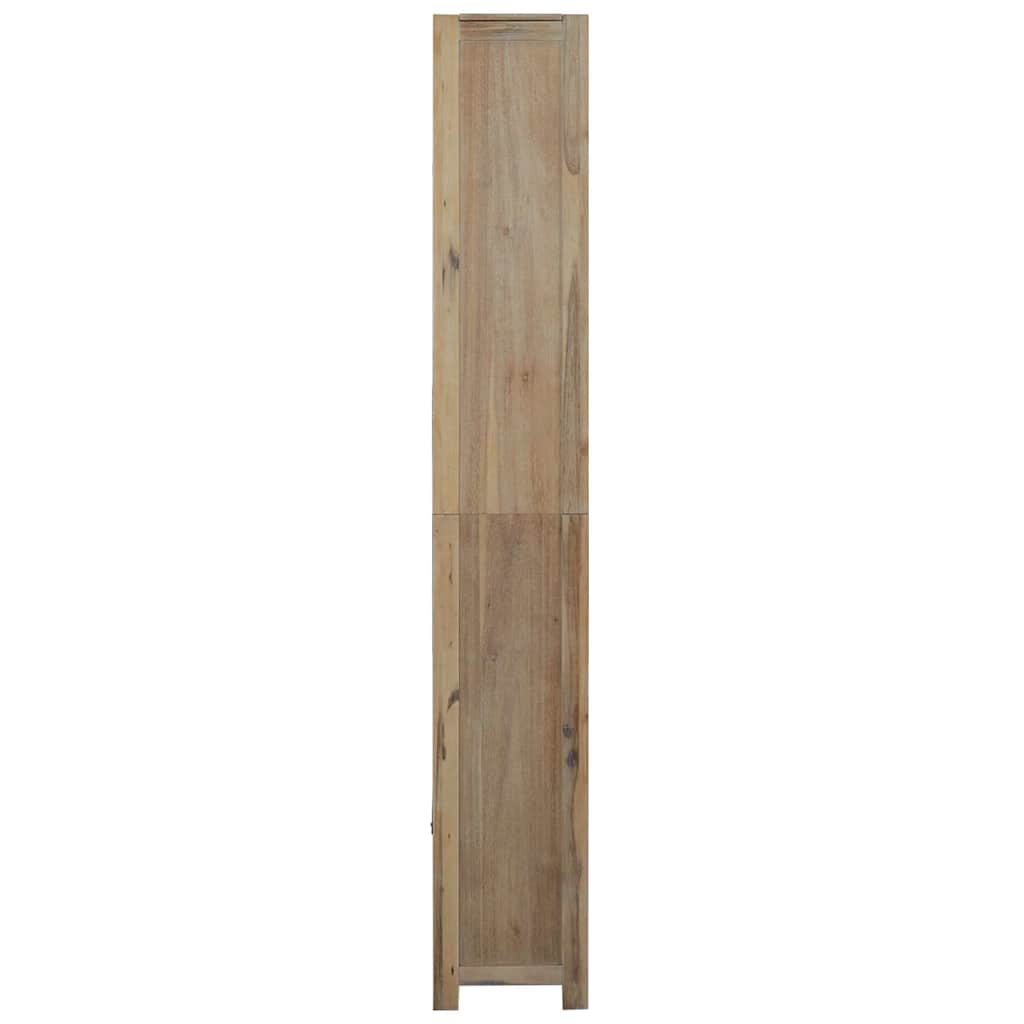 Libreria a 7 Ripiani 80x30x200 cm in Legno Massello di Acacia