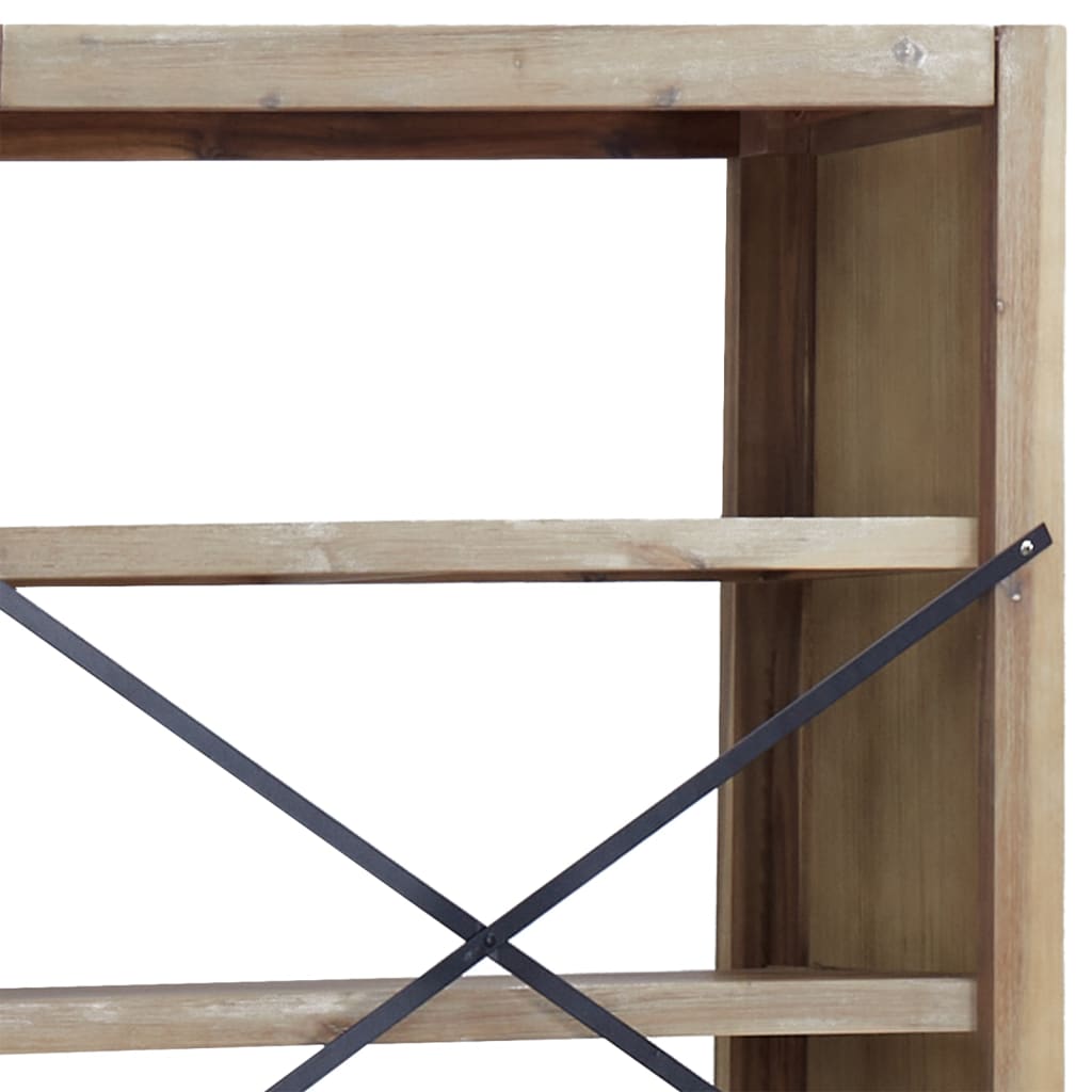 Libreria a 5 Ripiani 80x30x140 cm in Legno Massello di Acacia | homemem39