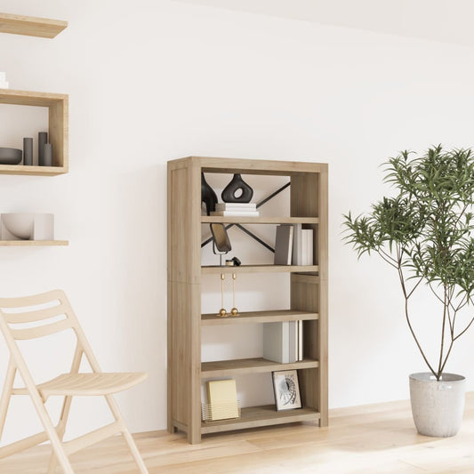 Libreria a 5 Ripiani 80x30x140 cm in Legno Massello di Acacia | homemem39