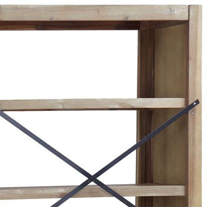Libreria a 4 Ripiani 80x30x110 cm in Legno Massello di Acacia