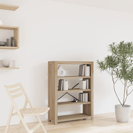 Libreria a 4 Ripiani 80x30x110 cm in Legno Massello di Acacia - homemem39