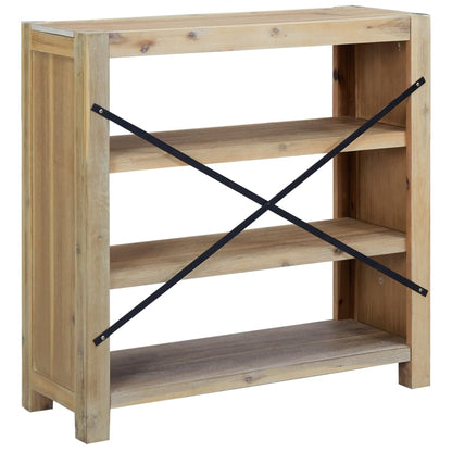 Libreria a 3 Ripiani 80x30x80 cm in Legno Massello di Acacia | homemem39