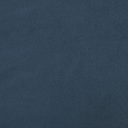 Poltrona con Schienale ad Ala con Poggiapiedi Blu in Velluto - homemem39