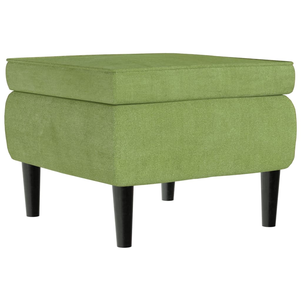 Poltrona Schienale ad Ala con Poggiapiedi Verde Chiaro Velluto