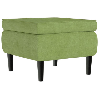 Poltrona Schienale ad Ala con Poggiapiedi Verde Chiaro Velluto