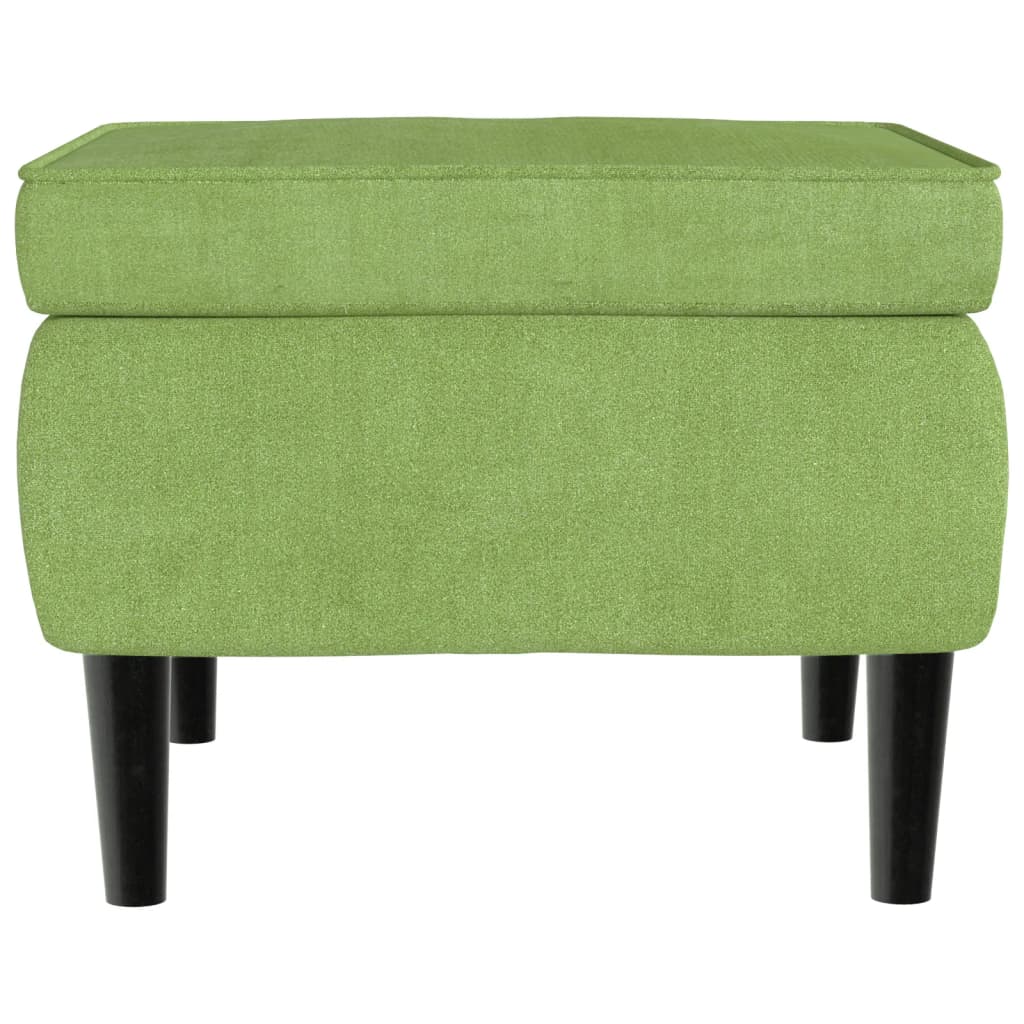 Poltrona Schienale ad Ala con Poggiapiedi Verde Chiaro Velluto