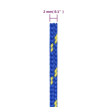 Blue Nautical Rope 2 mm 250 m in Polypropylene