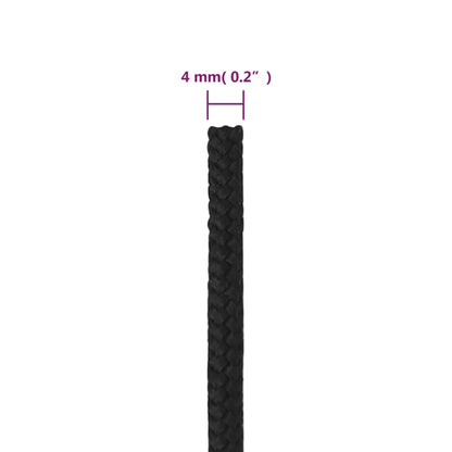 Corda per barca Completamente Nera 4 mm 100 m in Polipropilene - homemem39