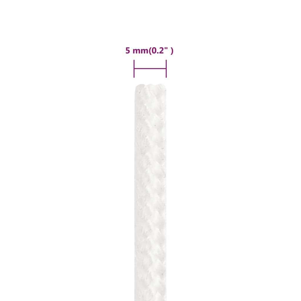 Corda per barca Completamente Bianca 5 mm 50 m in Polipropilene | homemem39