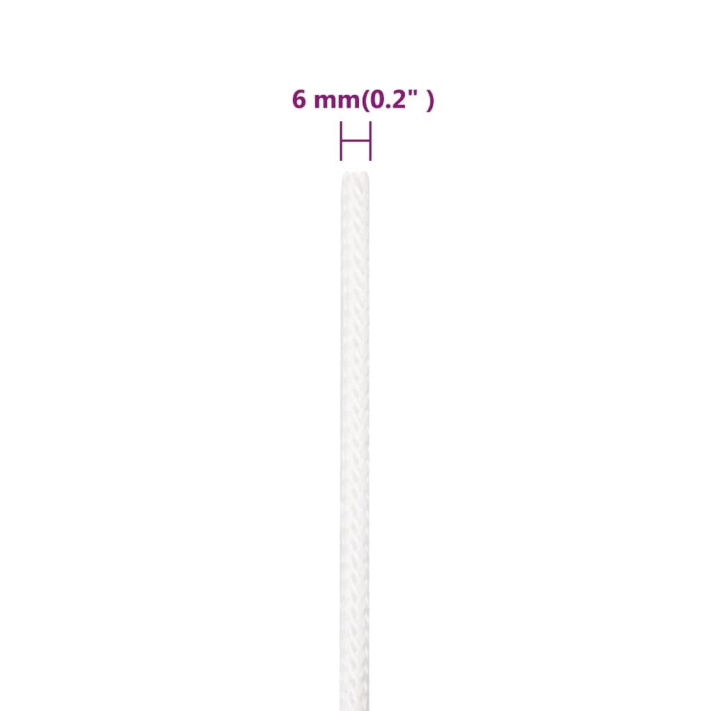 Corda per barca Completamente Bianca 6 mm 25 m in Polipropilene - homemem39